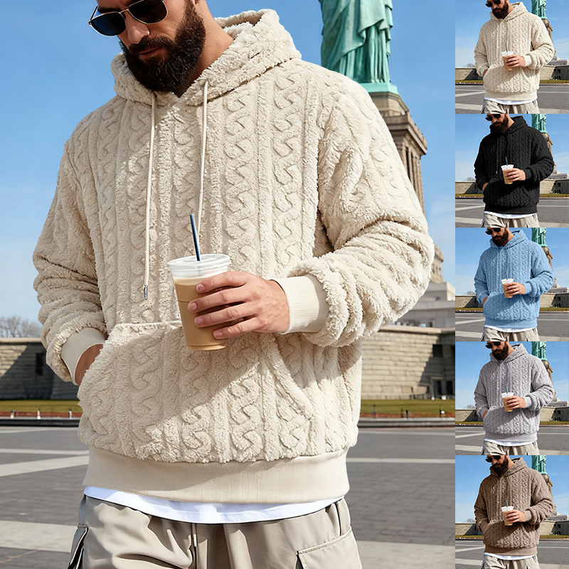 Sherpa Hoodie Fleece - Heren fleece hoodie winter warm sherpa