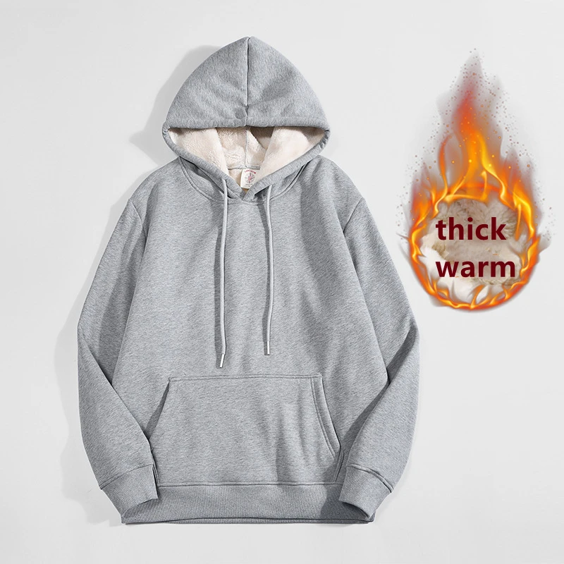 Sherpa Hoodie Fleece - Hoge kwaliteit grijze dikkere fleece voering