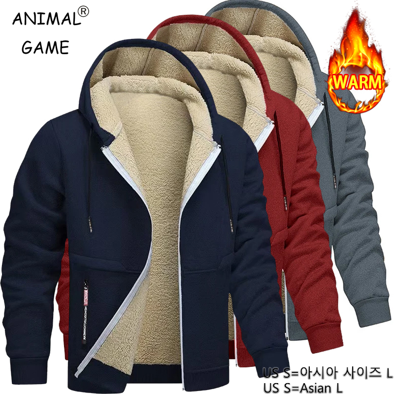 Sherpa Hoodie Fleece - Animal Game Heren Casual capuchon voor