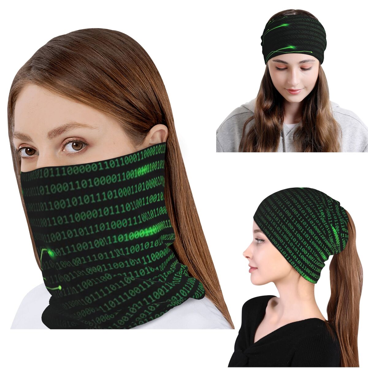 Knit Beanie Hat Warm - Binaire code binnenin de deken en