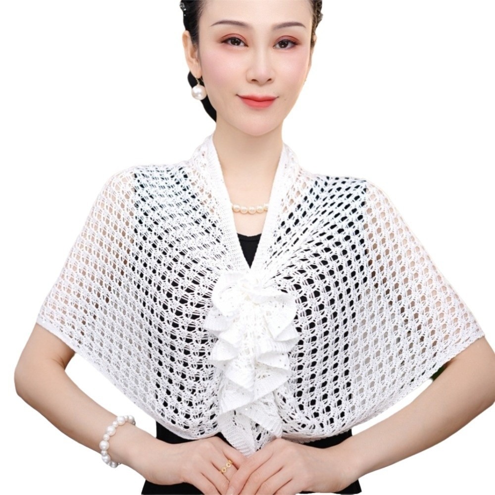 Shawl Wrap Winter - Glinsterend ontwerp, uitgehold vest met gesp