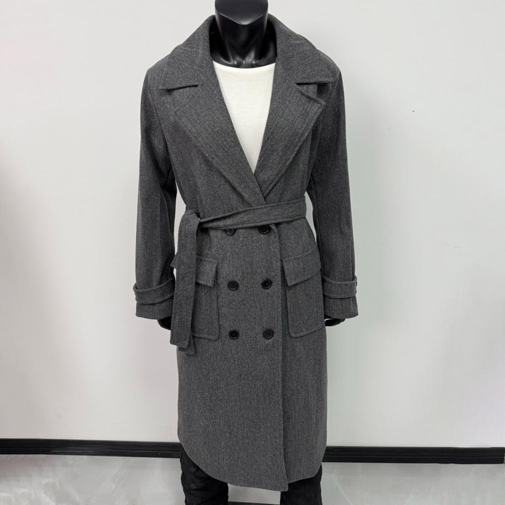 Wool Coat Peacoat - Lange mouwen jas damesjas dames dubbelgeknoopte