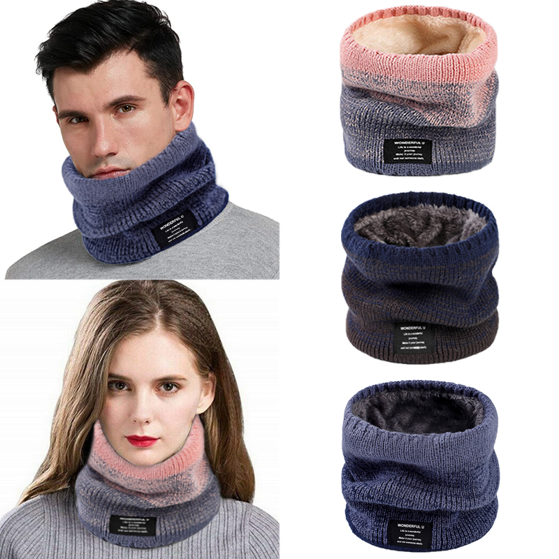 Wool Scarf Men - Winter Vrouwen Mannen Gebreide Gradiënt Hoofddoek