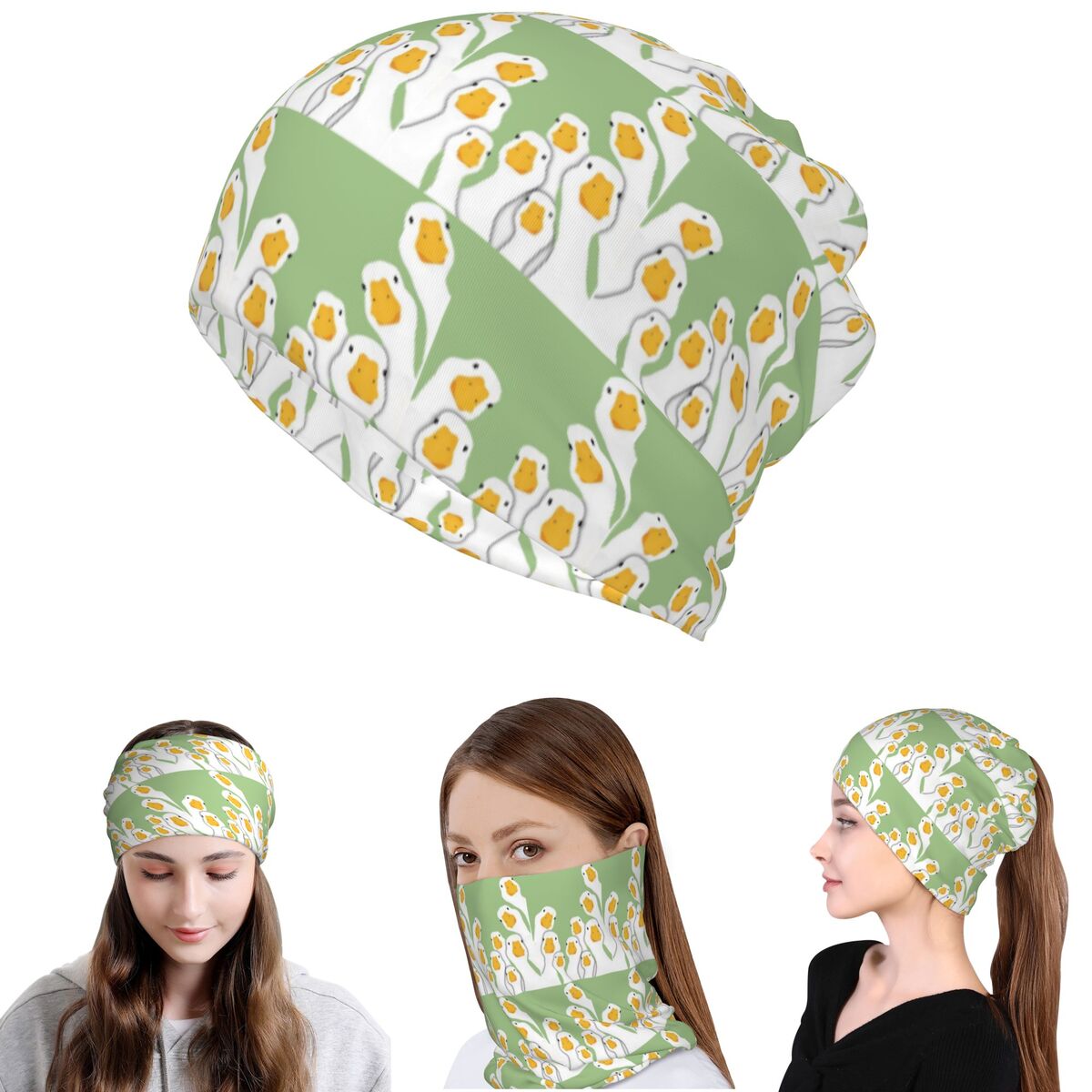 Knit Beanie Hat Warm - Cartoon populaire gans dier bandana nekbedekking