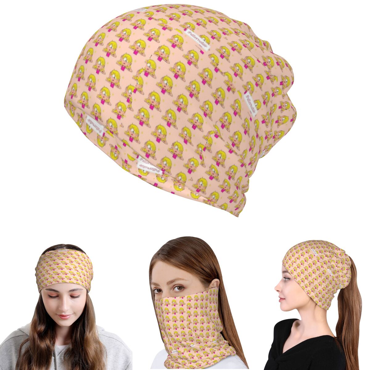 Knit Beanie Hat Warm - Lizzie McGuire Cartoon Bandana Nekbedekking Gezichtssjaal