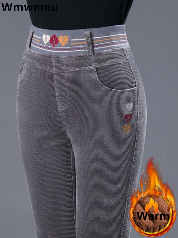 Corduroy Pant Warm - Winter Dikker Pluche Gevoerde Potlood Broek