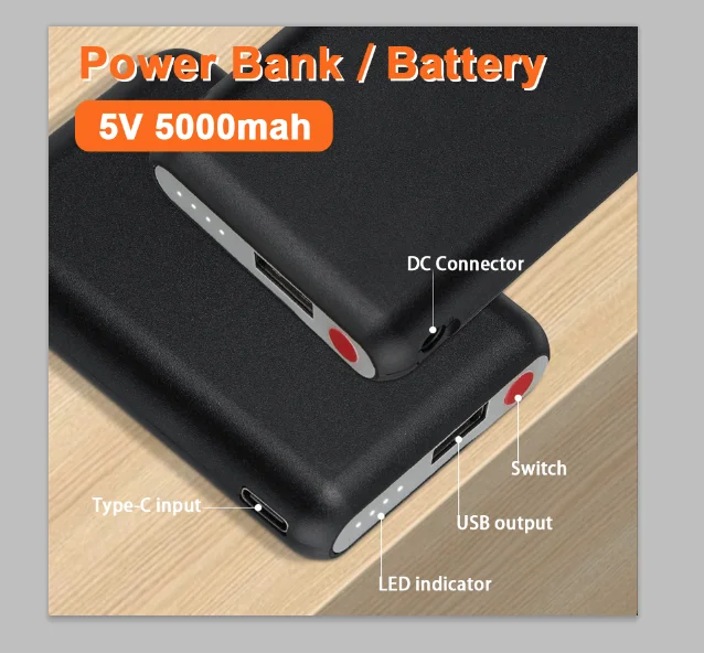 Heated Vest Battery - Power Bank 5V 5000mAh Verwarmde handschoenen