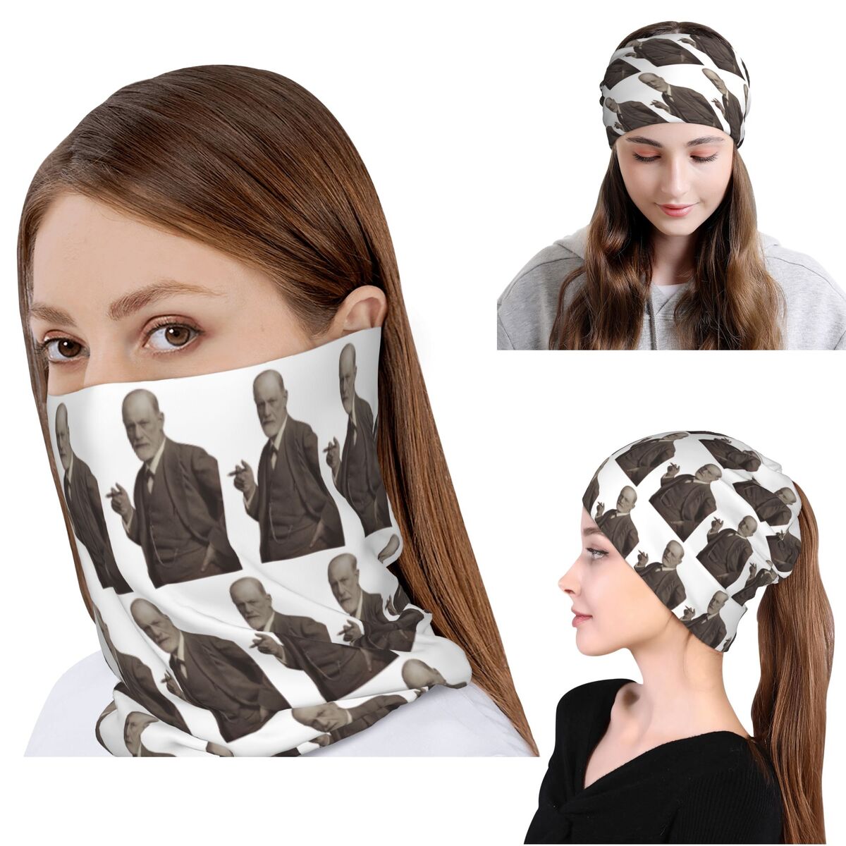 Knit Beanie Hat Warm - Freud met sigaar Blush Pink Bandana