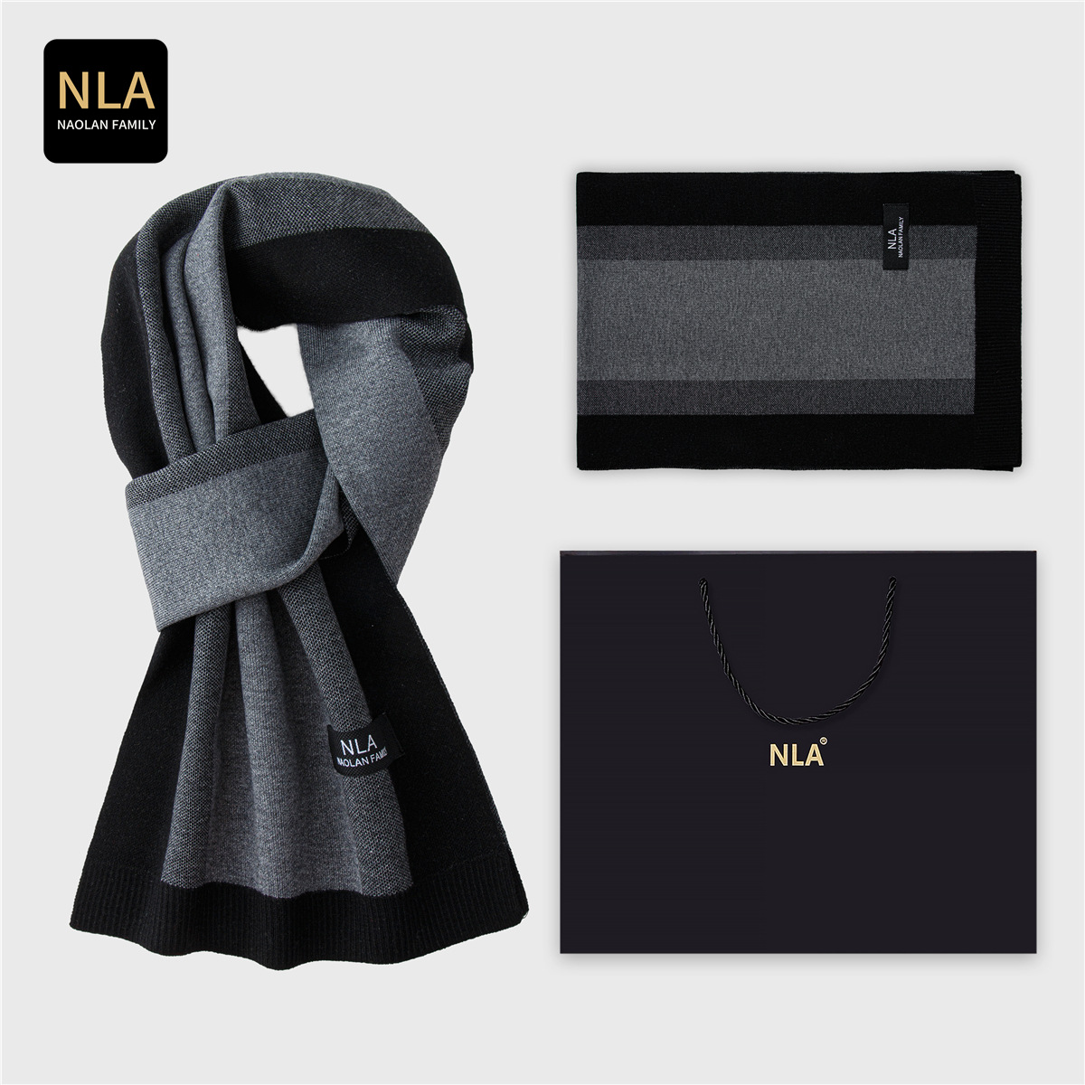 Wool Scarf Men - Geschenkdoos Gebreide Heren Wollen Sjaal Commerciële