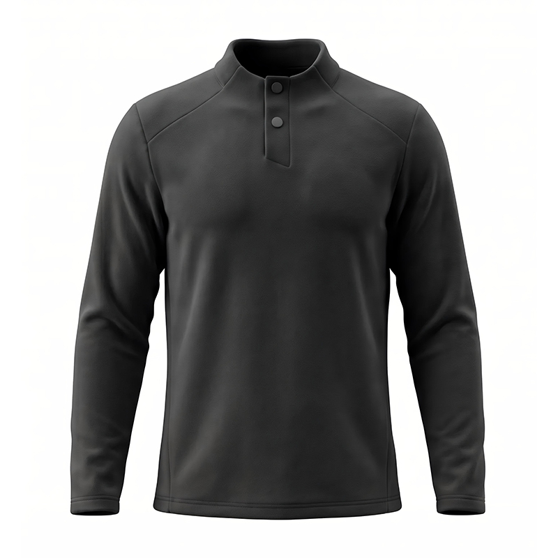 Flannel Shirt Lined - Heren fleece gevoerd henley-shirt met lange