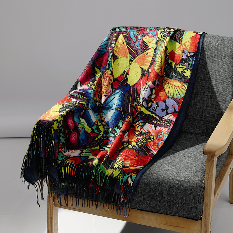 Cashmere Pashmina Wrap - Luxe Merk Olieverfschilderij Kasjmier Sjaal voor