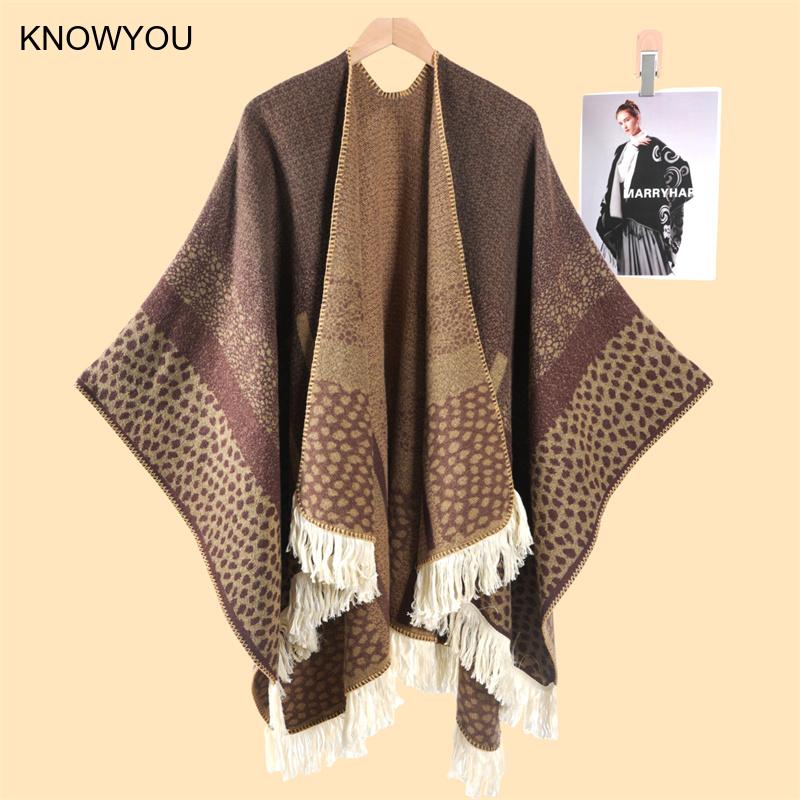Cashmere Pashmina Wrap - Luipaardprint Split Pashmina Dames Elegante Sjaal