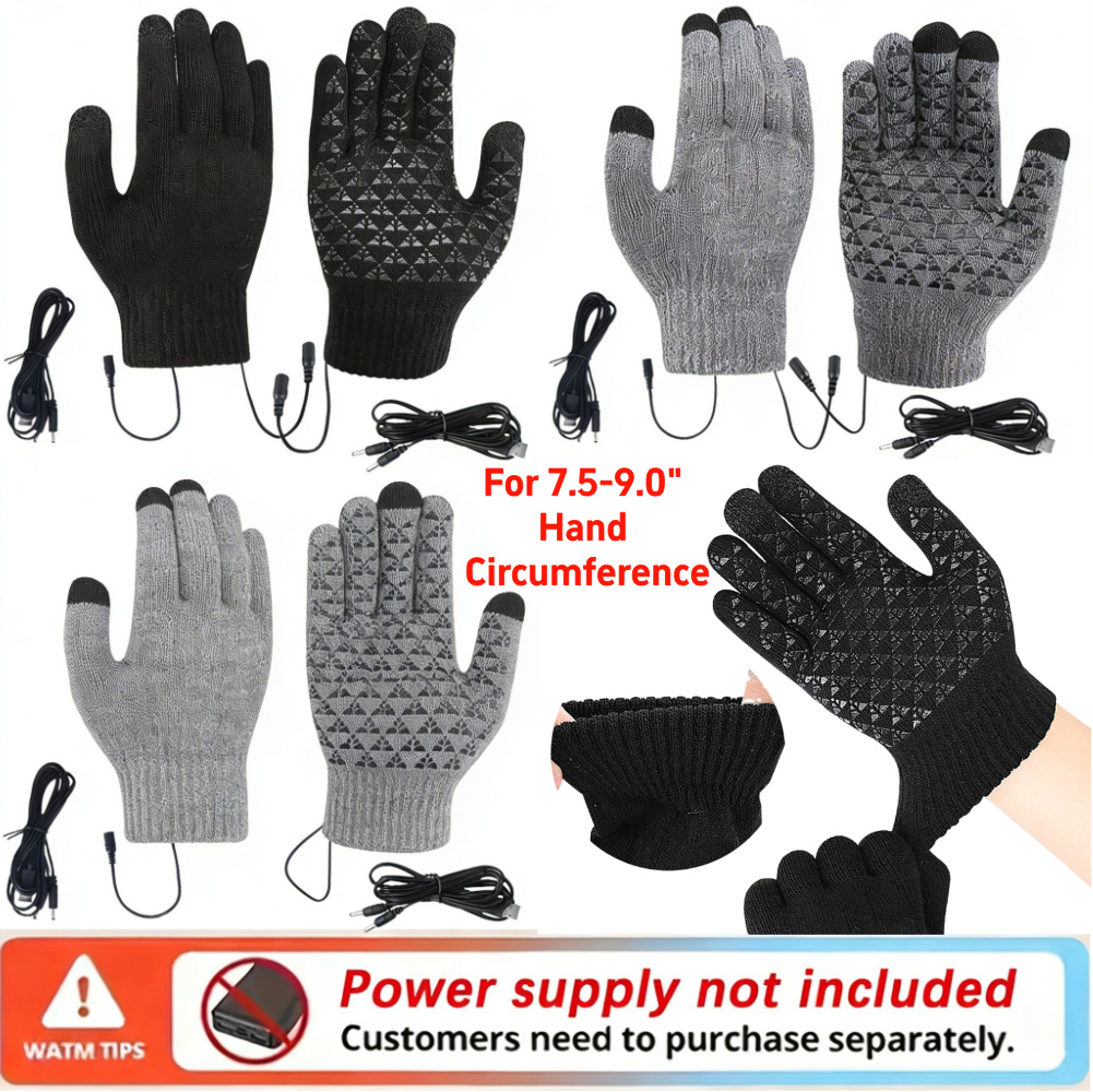 Touch Screen Gloves - 5-1Pairs USB Verwarmde Gebreide Handschoenen Touchscreen