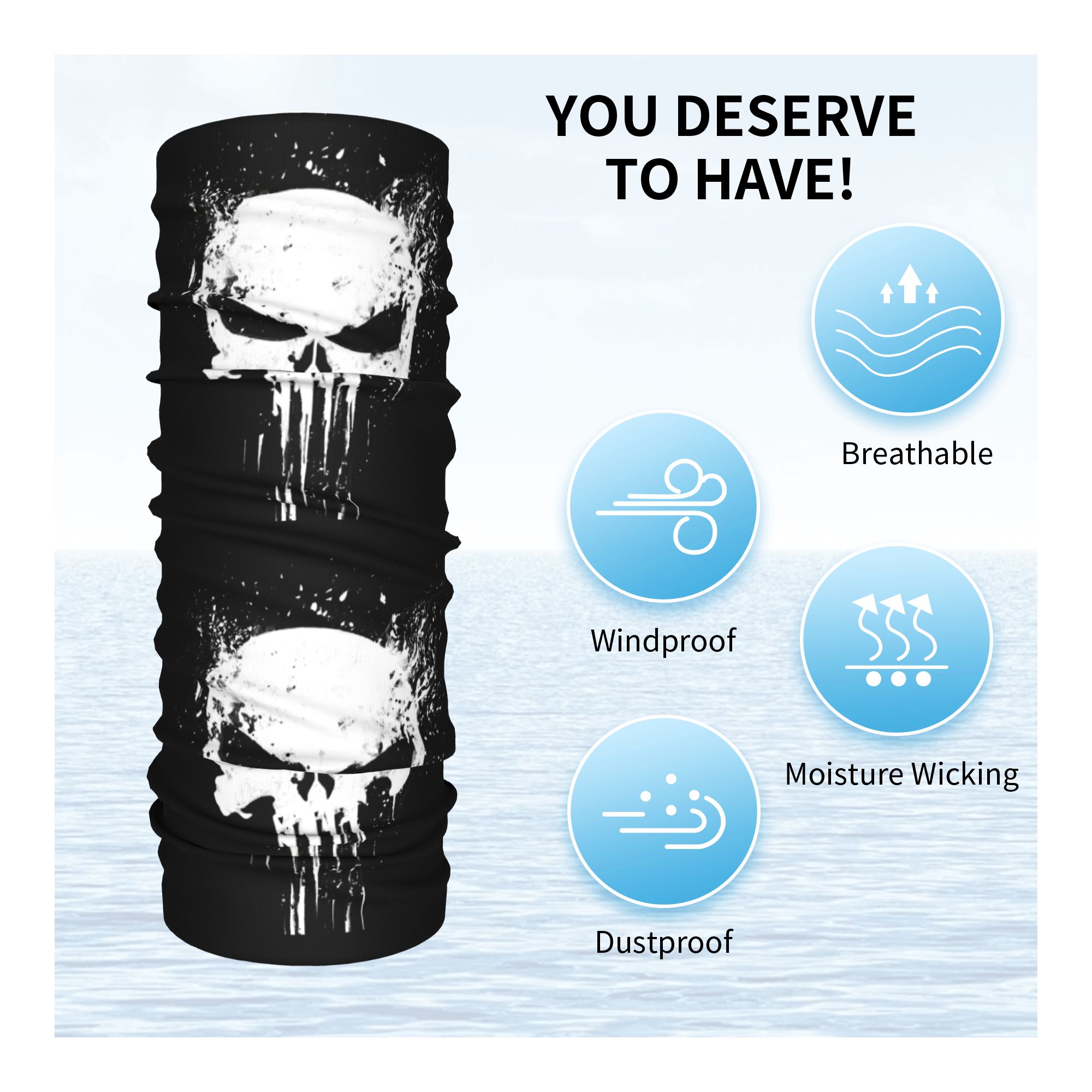 Custom Skeleton Skull Bandana  - Neck Gaiter Fleece recensie en prijs