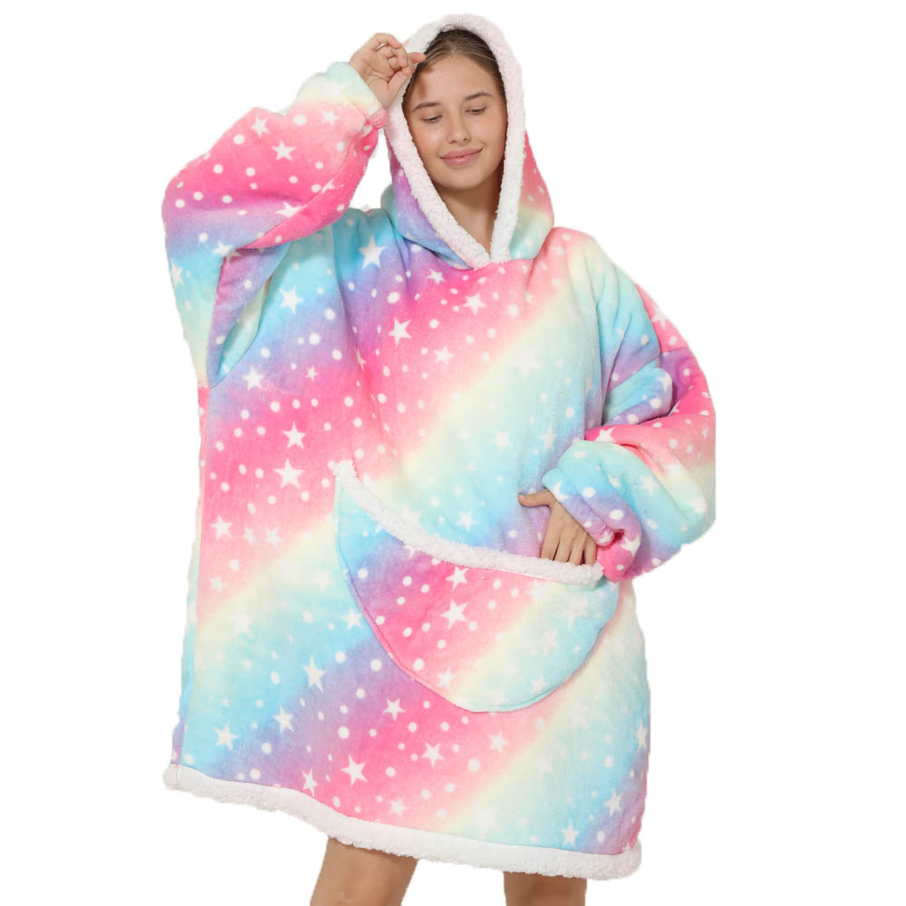 Luie Hoodie Deken Oversized Vo - Sherpa Hoodie Fleece recensie en prijs