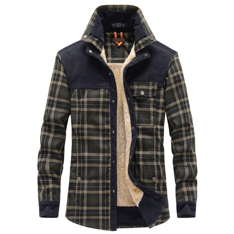 Heren winterjassen winddicht w - Flannel Shirt Lined recensie en prijs