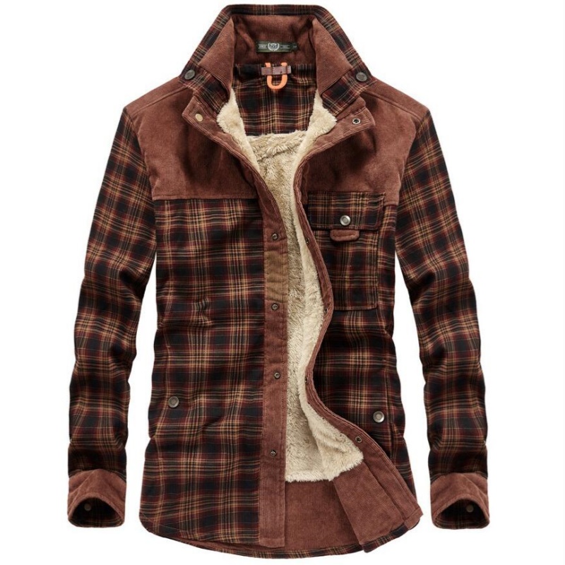 Heren winterjassen winddicht w - Flannel Shirt Lined recensie en prijs
