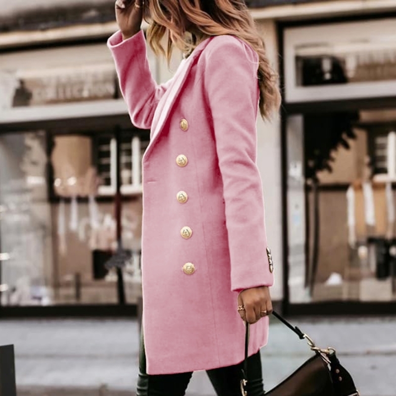 831A Dames herfst-winterwollen - Wool Coat Peacoat recensie en prijs