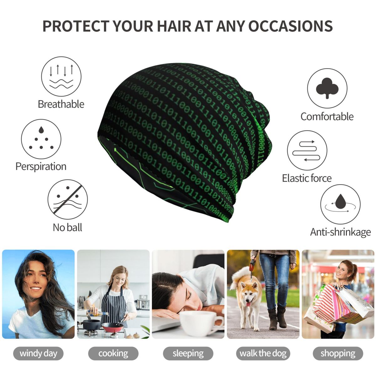 Binaire code binnenin de deken - Knit Beanie Hat Warm recensie en prijs