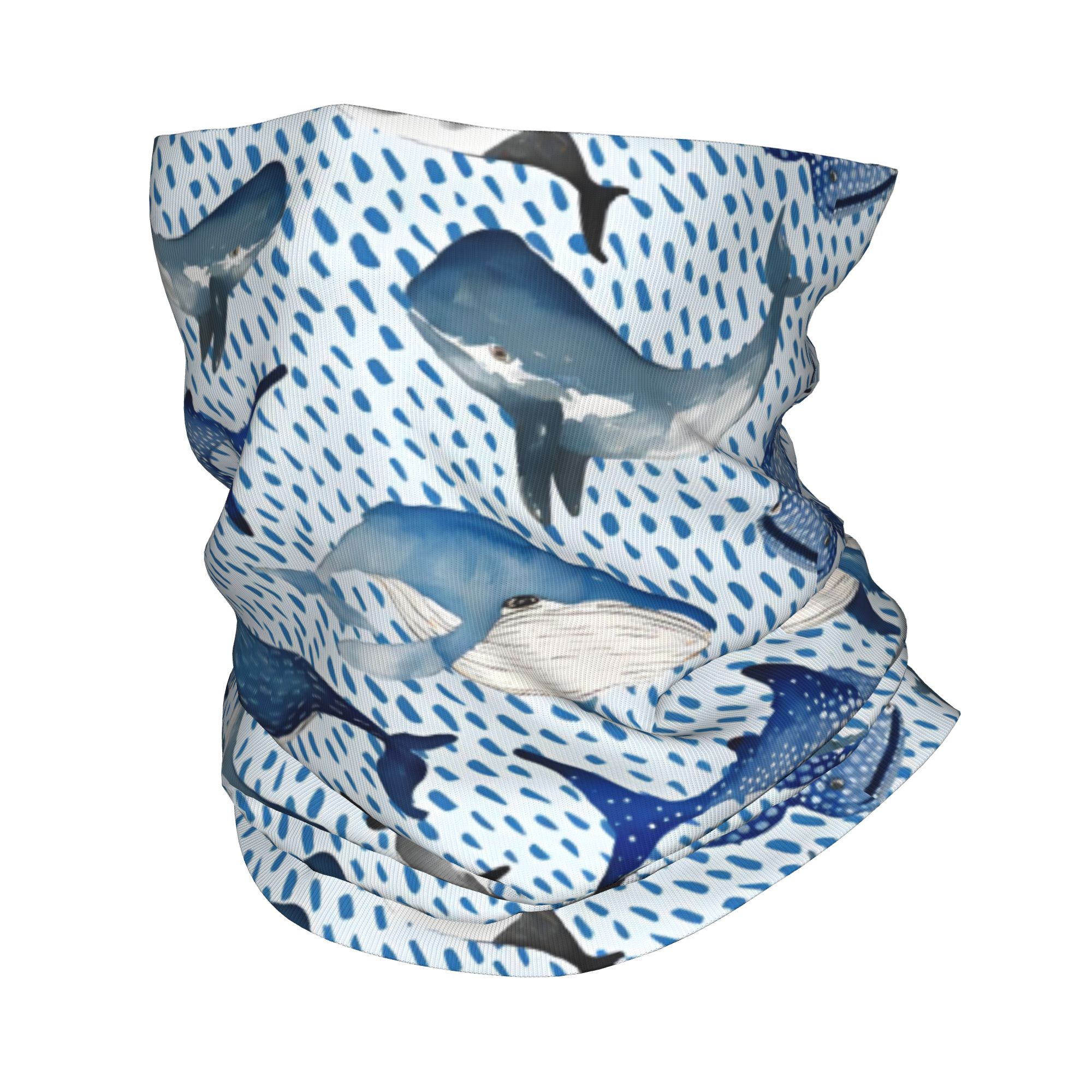 Aangepaste blauwe aquarel haai - Neck Gaiter Fleece recensie en prijs