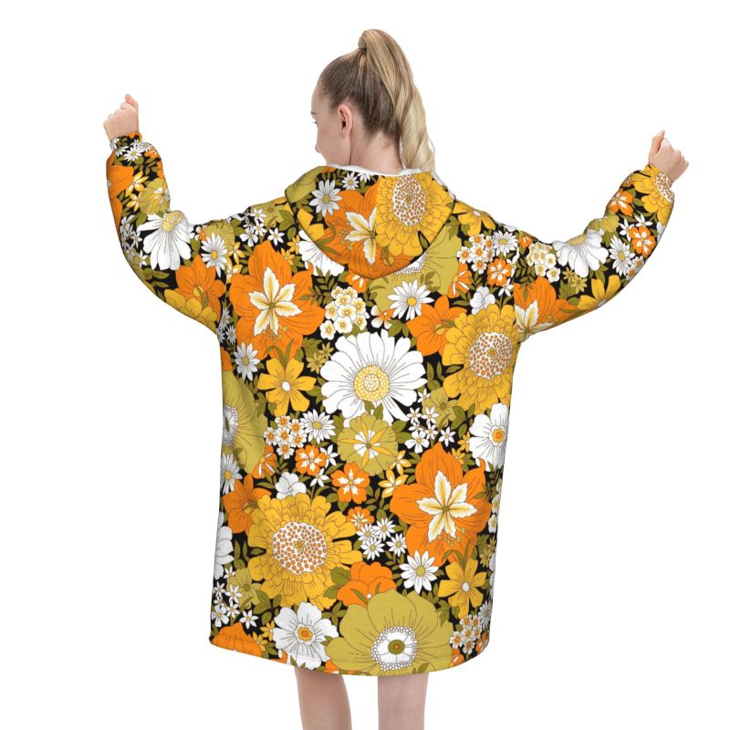 Hippie bloem bloemen retro dek - Sherpa Hoodie Fleece recensie en prijs