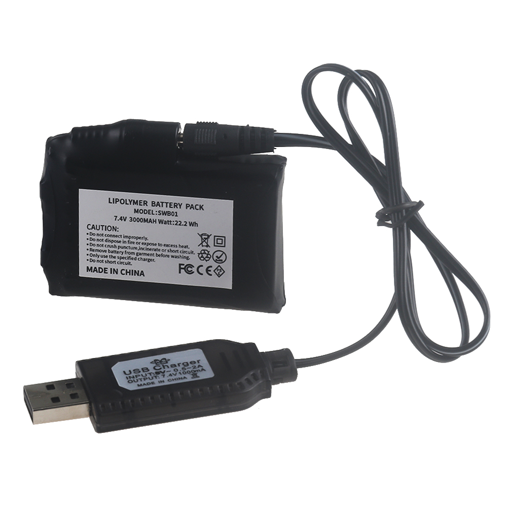 7.4V Li-Polymeer 3000mAh batte - Heated Vest Battery recensie en prijs