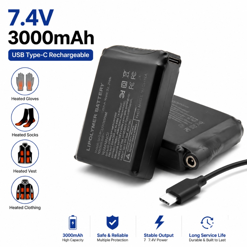 7.4V 3000mAh Verwarmde Handsch - Heated Vest Battery recensie en prijs
