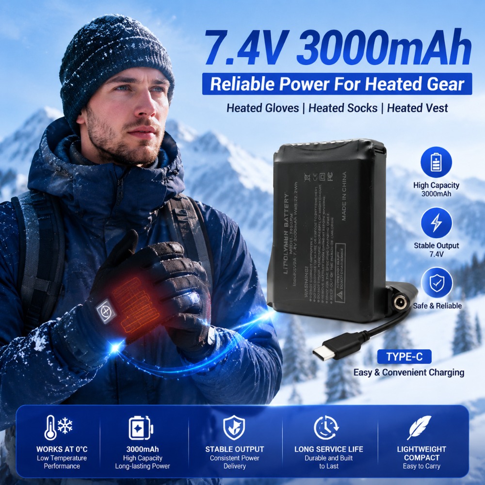 7.4V 3000mAh Verwarmde Handsch - Heated Vest Battery recensie en prijs