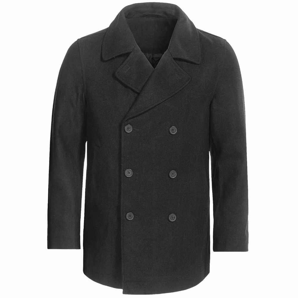 Custom Made Charcoal grijs Pea - Wool Coat Peacoat recensie en prijs