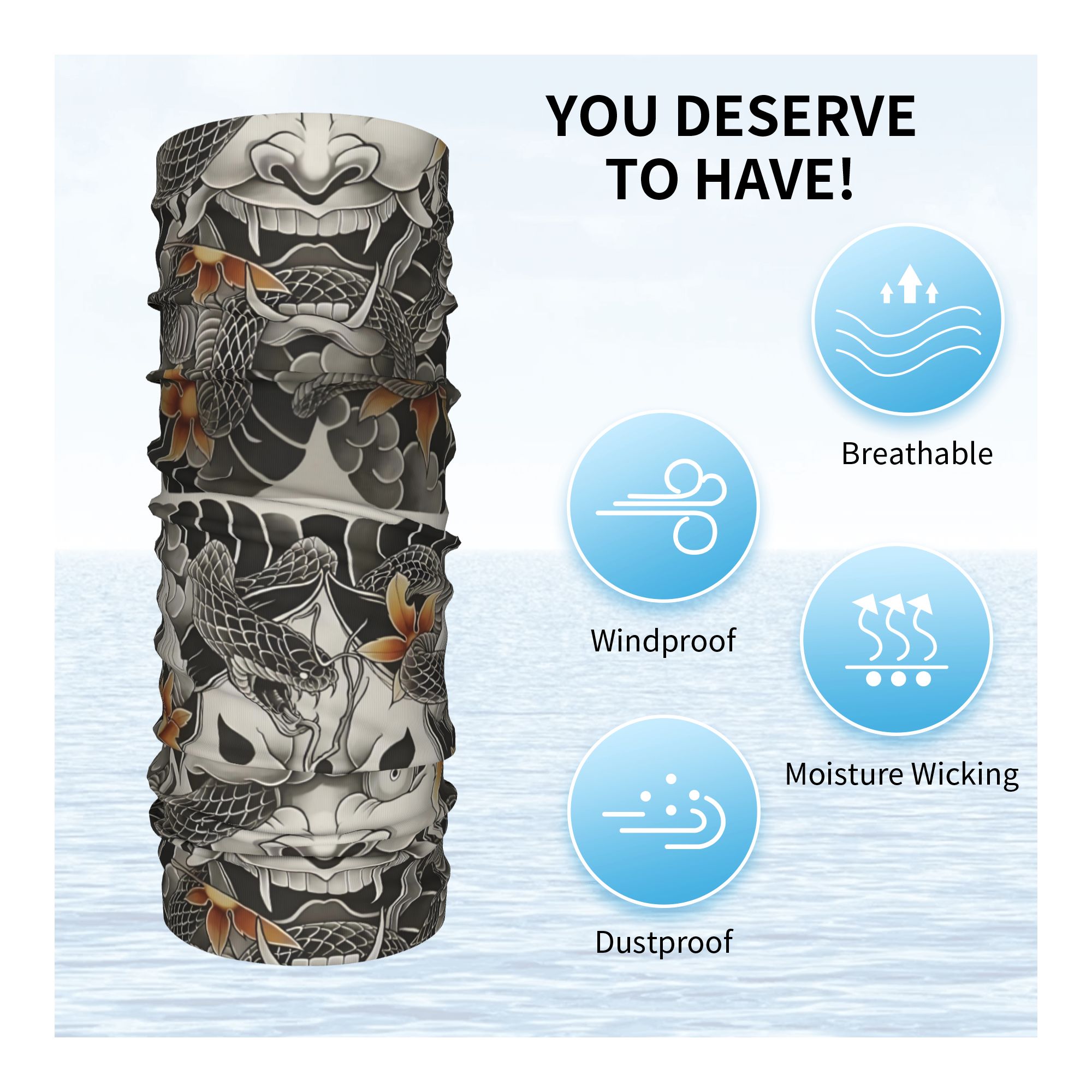 Aangepaste Samurai Oni Demon B - Neck Gaiter Fleece recensie en prijs