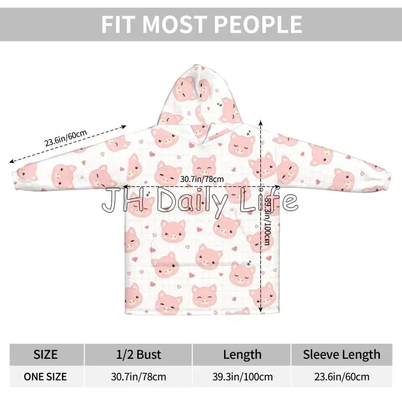 Cartoon varkens draagbare flan - Sherpa Hoodie Fleece recensie en prijs