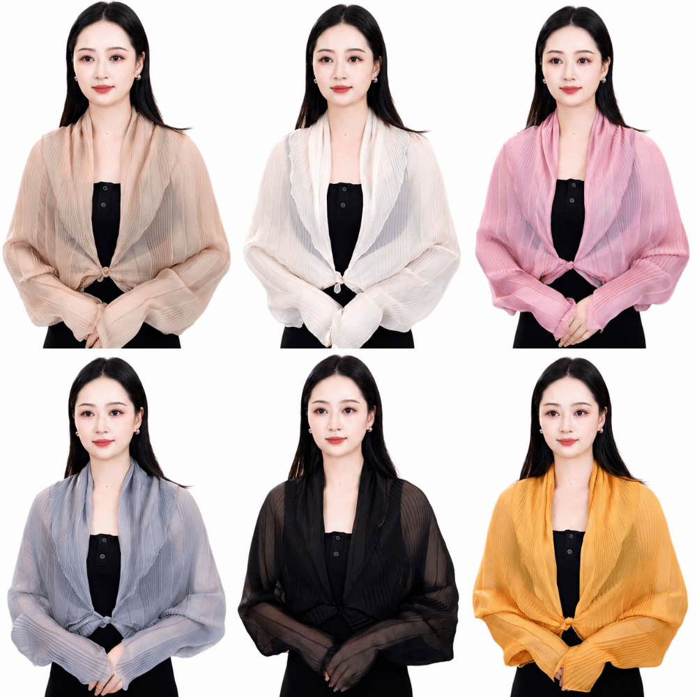 Effen kleur zonwerende top Ron - Shawl Wrap Winter recensie en prijs