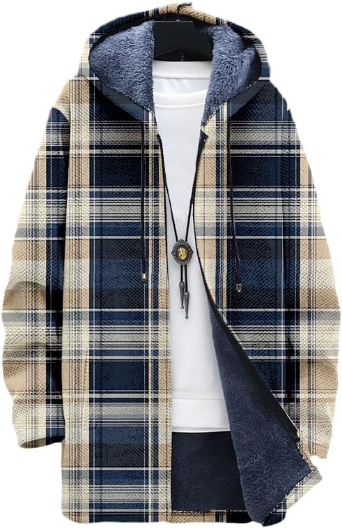 Geruit vest voor heren, oversi - Sherpa Hoodie Fleece recensie en prijs